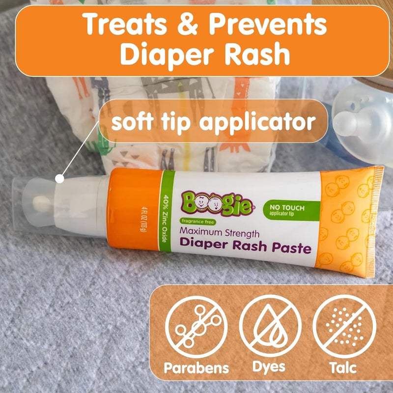 Boogie Diaper Rash Paste, Maximum Strength 40% Zinc Oxide, Mess-Free Applicator, Soothes Baby Bum, Diaper Bag Essential, 4oz (Pack of 3) - Image 5